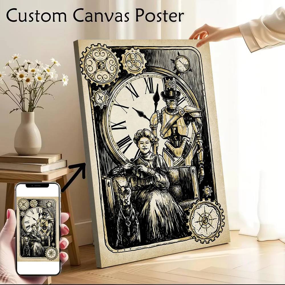 Steampunk 1 Printed Canvas Poster Personalized High Quality Wall Art Paintings for Vintage Decor Living Room Bedroom Decoration