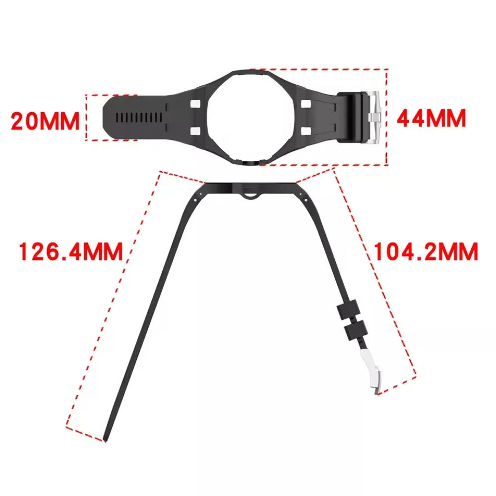 2 in 1 Silicone Strap+PC Case for Swatch X AP Royal Pop Pocket Watch Changer The for Royal POP Integrated Modification Accessory