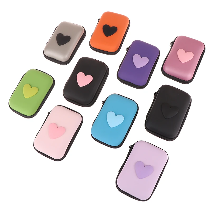 Heart Travel Storage Bag Charging Case For Earphone Package Zipper Bag Portable Travel Cable Organizer Electronics Storage