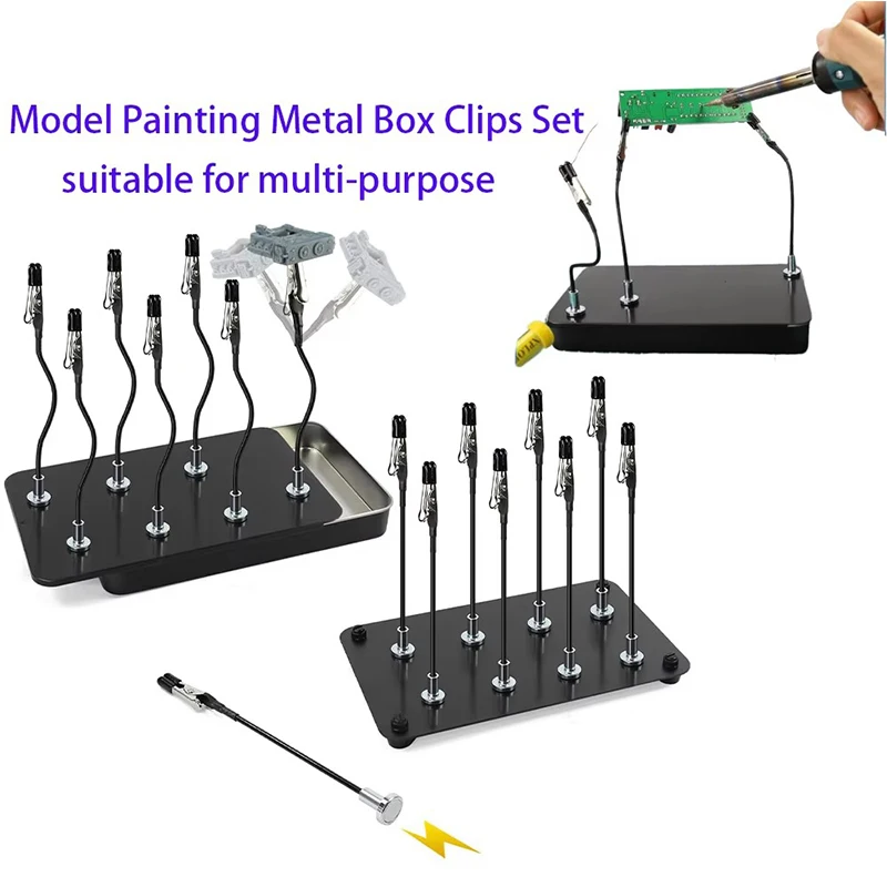 Soldering Third Hand with Strong Magnetic Base, Flexible Arms PCB Holder for Electronics Repair – Alligator Clip Welding Tool image 4