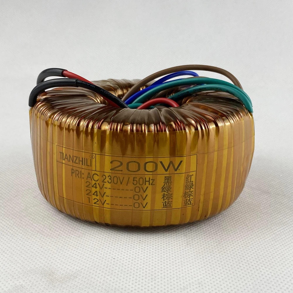 

200W Toroidal Transformer 220V to 12V/24V/36V/48V/50V/60V/70V Power Amplifier Transformer Audio Amplifier Power Supply