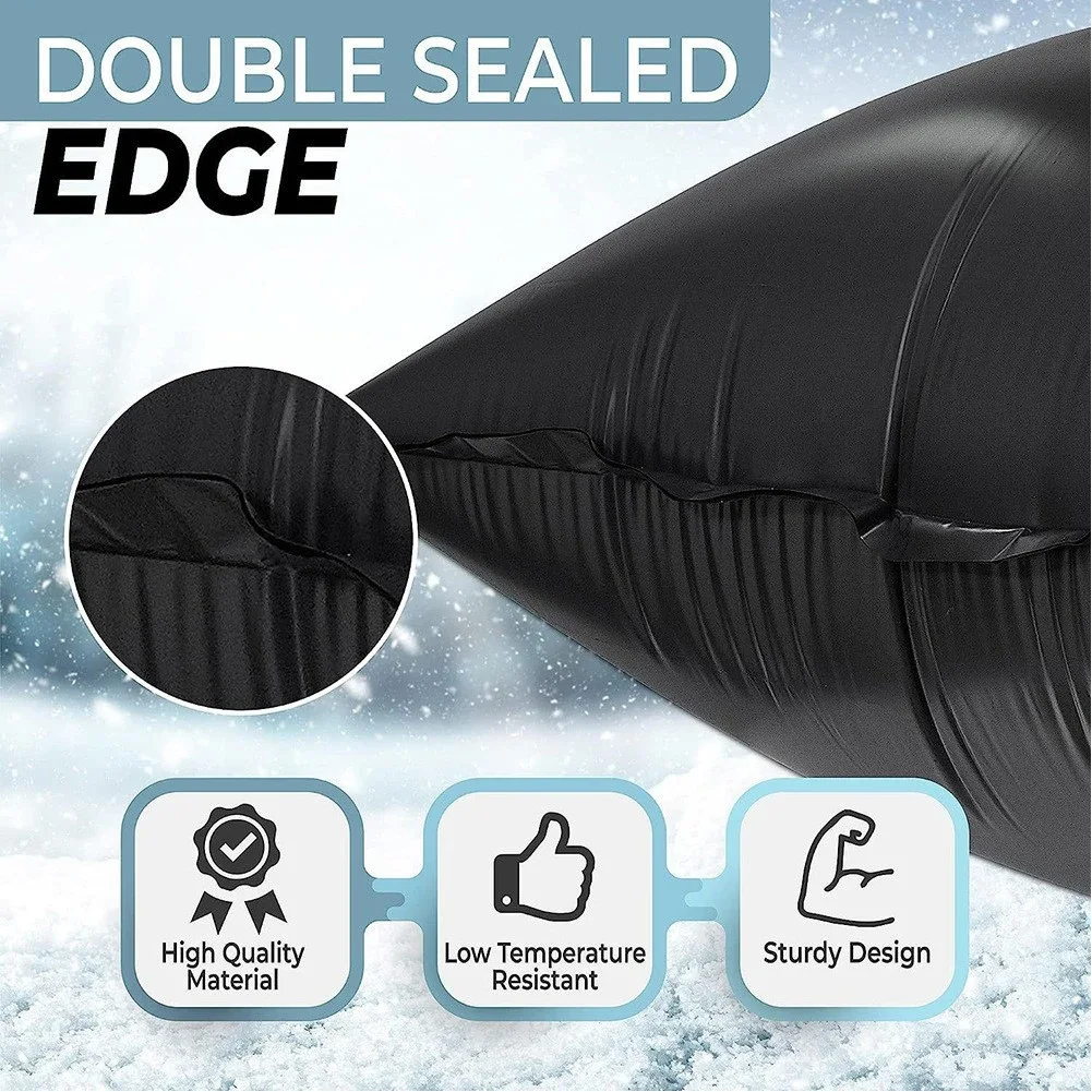 Pool Winter Air Pillow for Above Ground Pools 120 by 120cm with 2 Ropes Elevates Pool Covers to Protect from Ice Damage