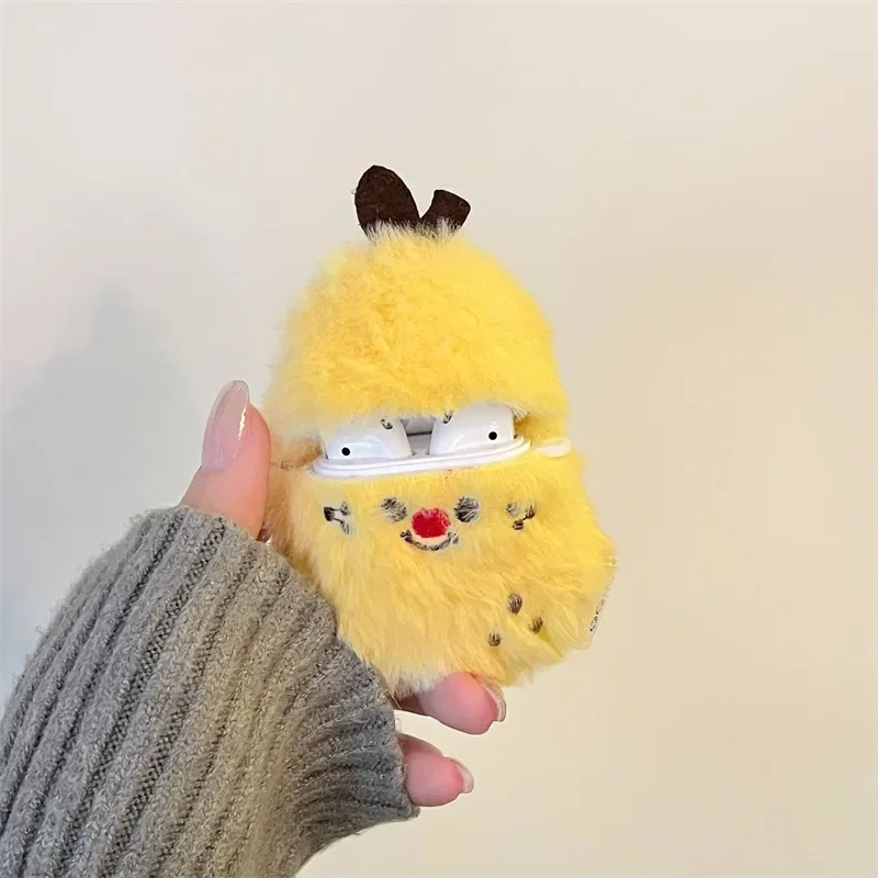 피넛 플러시 케이스, 에어팟 4, 에어팟 1, 2, 3 프로, 프로 2 용, 블루투스 이어버드 충전 박스, 보호 이어폰 케이스 커버