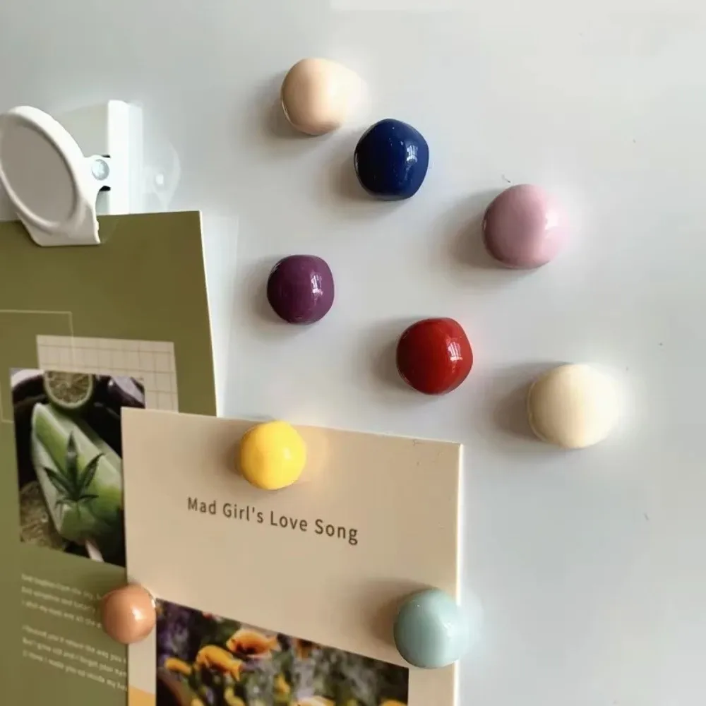 10Pcs New Colorful Resin Fridge Magnets Circular Shape Kitchen Decor Refrigerator Magnets Mo Landi Decorative Magnets For Home