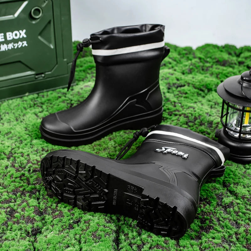 Outdoor Heren Regenlaarzen Mode Hoge Tops Wandelen Vissen Water Mannen Schoenen Antislip Chef Werk Enkellaars Heren Waterdichte Laars