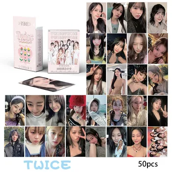 50 pz/set KPOP Due volte Laser Card Mini 13 Album Con YOU-th Album Carta LOMO Carta Fotografica fronte-retro MOMO NAYEON MISAMO Cartolina
