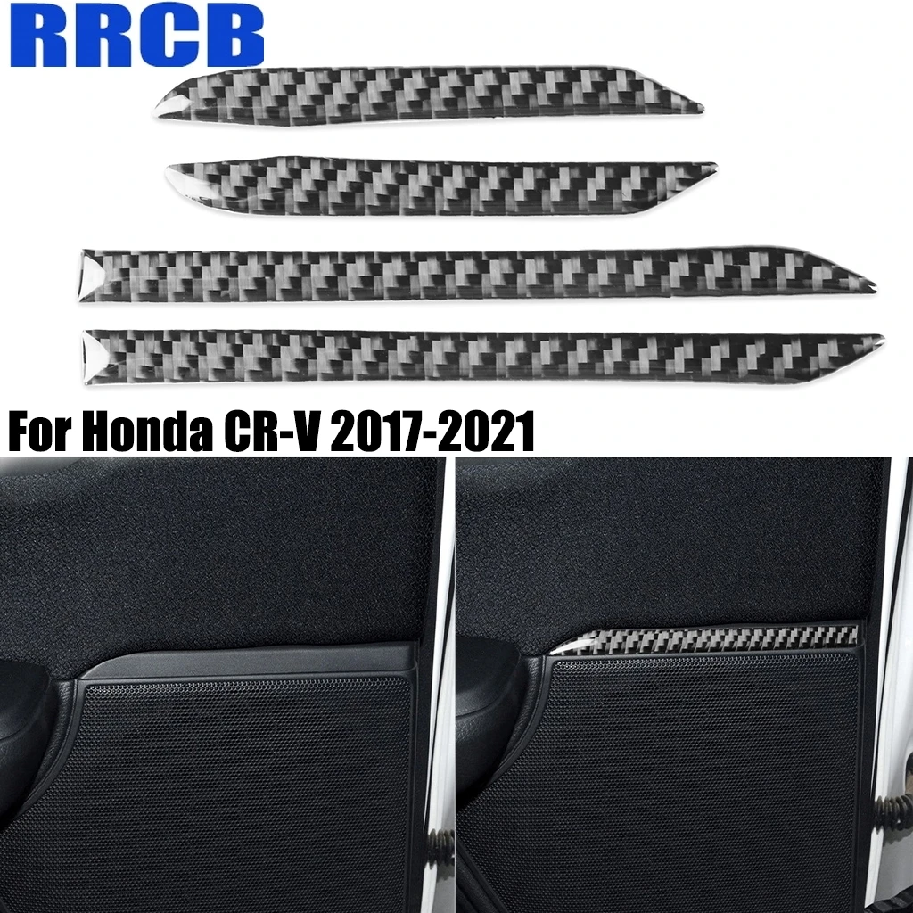 

For Honda CR-V CRV 2017 2018 2019 2020 2021 Carbon Fiber Door Speakers Stereo Horn Interior Cover Sticker Trim Car Accessories