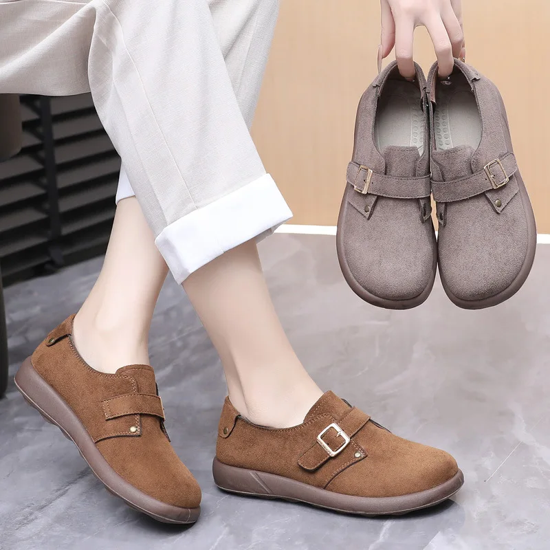 

Loafers Women's 2025 Spring and Autumn New British-style Women's Comfortable Soft-soled Bean Shoes and Flat Women's Single Shoes