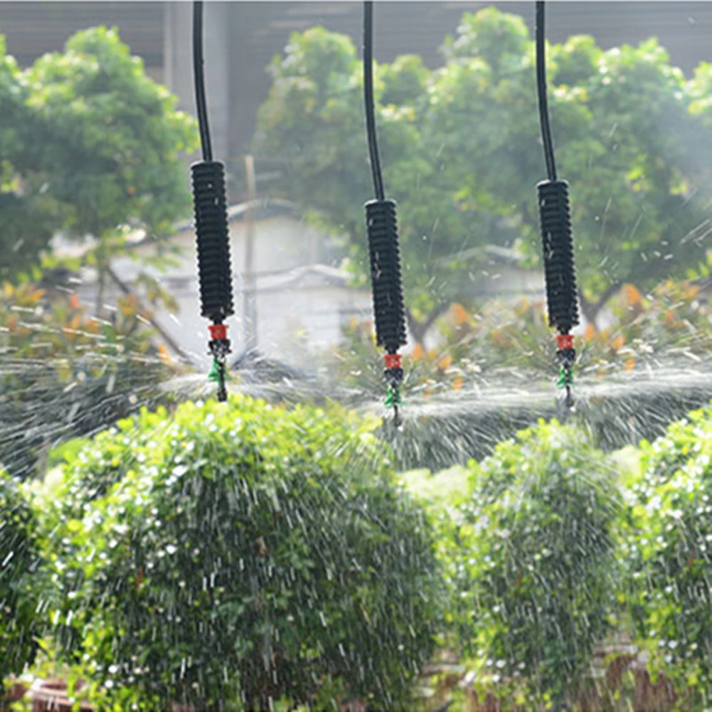 1 Set Cooling Hanging Sprinkler For Greenhouse Irrigation With Barb Connector 360 Degree Rotating With weight & Anti-drip device