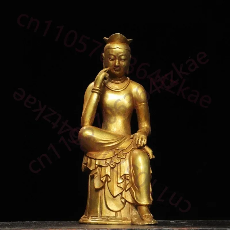 Hand-Carved Premium Gilded Bronze Maitreya Buddha Statue - 9.1