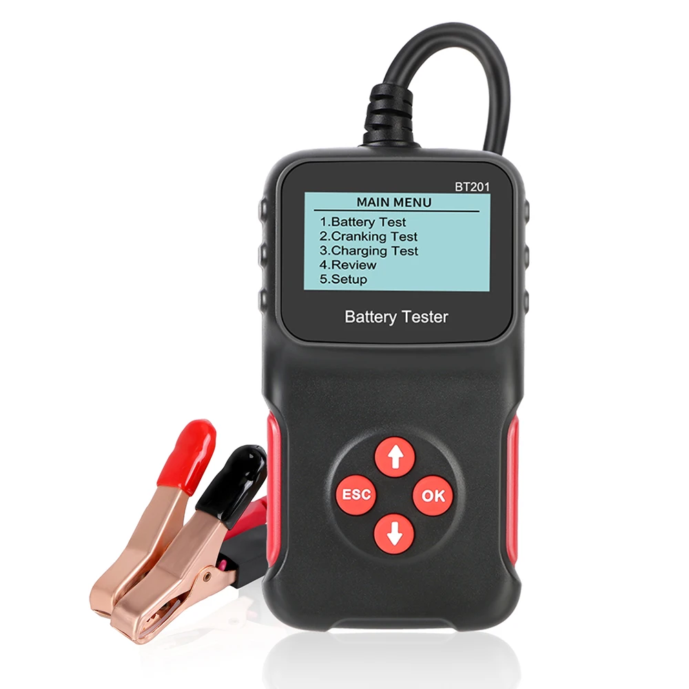 

12V Universal Multi-Function Support 6 Languages Cranking Charging Circut Test BT201 100-2000 CCA Car Battery Tester