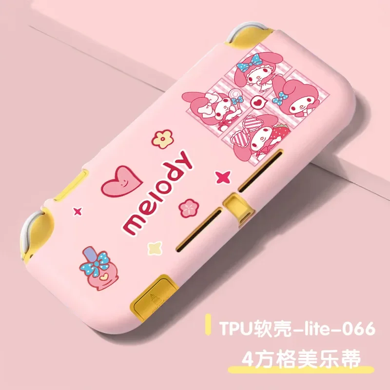 Sanrio Melody Full Protective Console Back Cover for Nintendo Switch Lite Game Console TPU Cartoon Anime Protective Cover Gifts