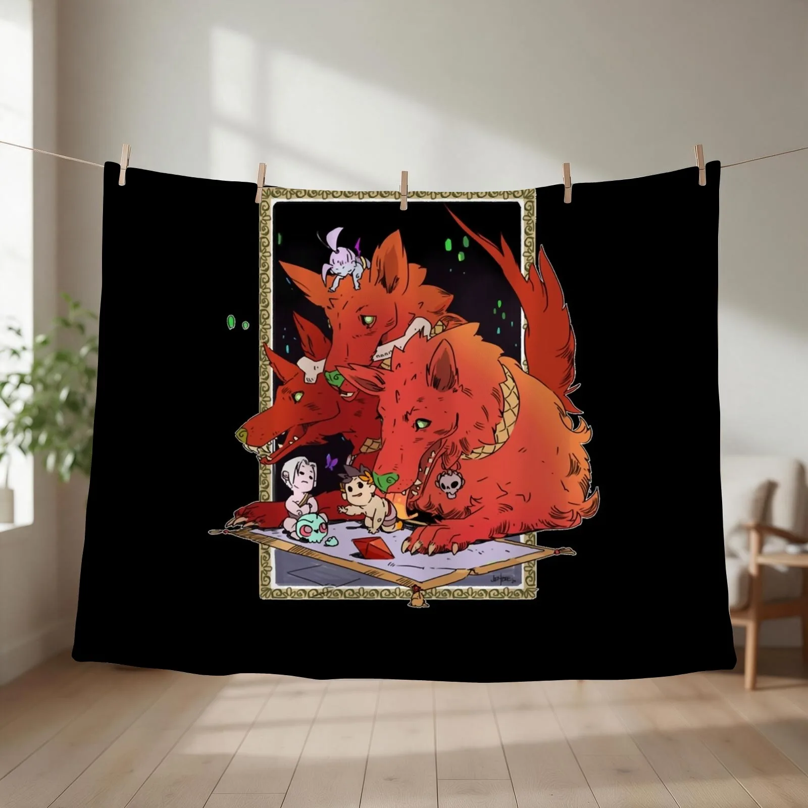 Cerberus Hades Game Classic Throw Blanket Bed linens Flannel Fabric Plaid on the sofa Camping Blankets