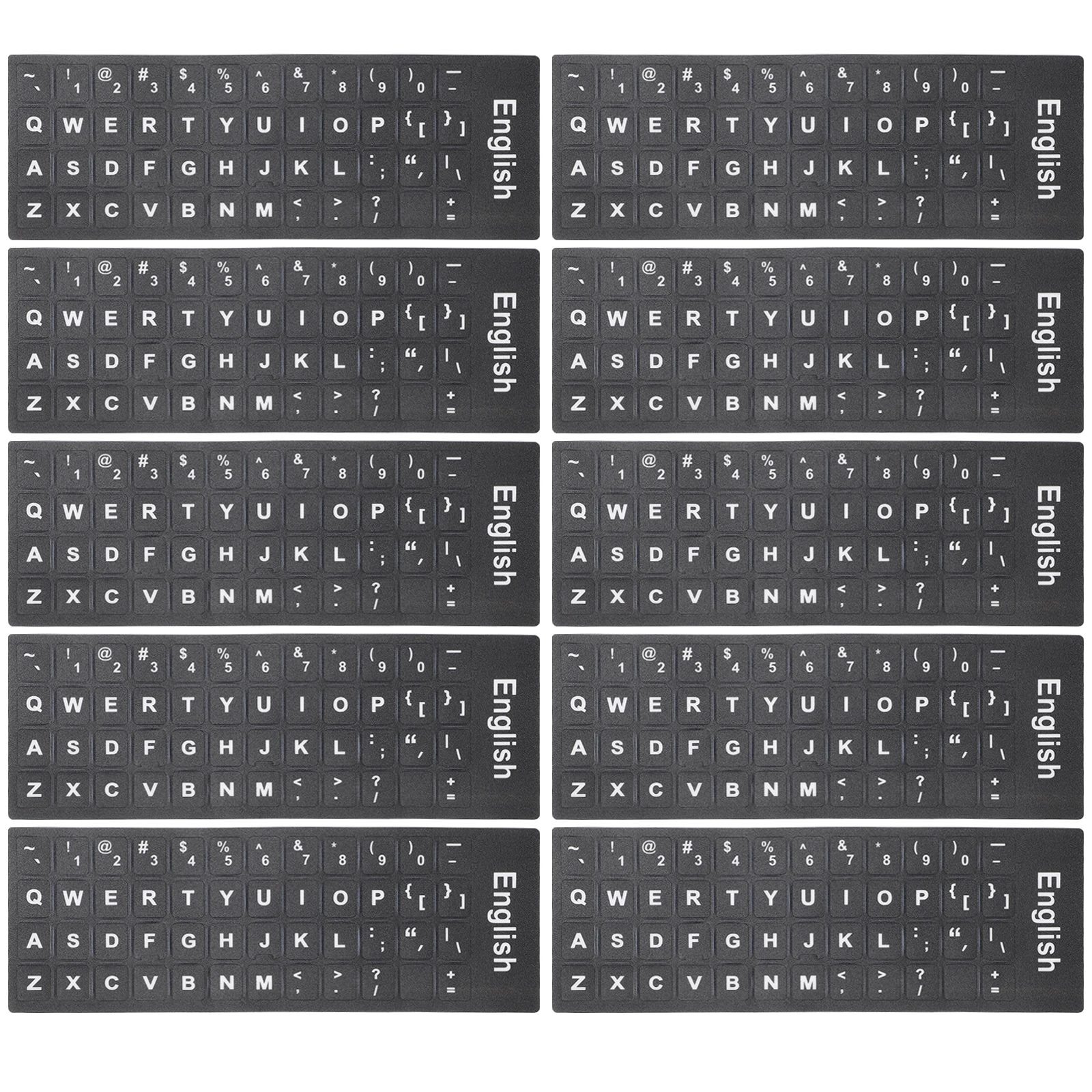

10 Sheets Stickers Computer Universal Letter PVC Replacement English Dust Water English Keyboard Replacement Stickers Resistant