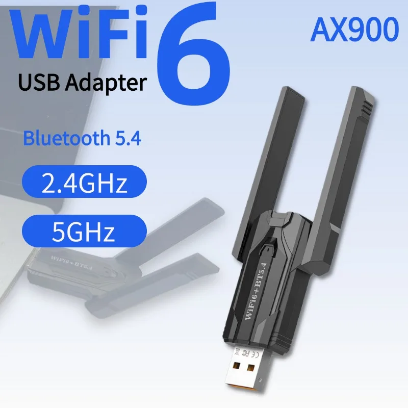 900Mbps USB WiFi Bluetooth5.4 محول 2in1 بطاقة الشبكة ثنائي النطاق 2.4G 5 جيجا هرتز واي فاي هوائي استقبال لاسلكي صغير ملحقات الكمبيوتر
