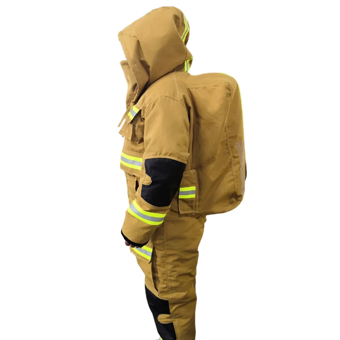 ISO-Accredited Multi-Functional One-Piece Firefighter Coverall Suit Flame Retardant with Aramid Material