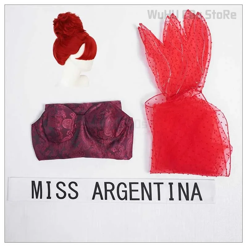 Beetleguese Miss Argentina Dead Receptionis Costume Dress Cloak Wig Women Sexy …