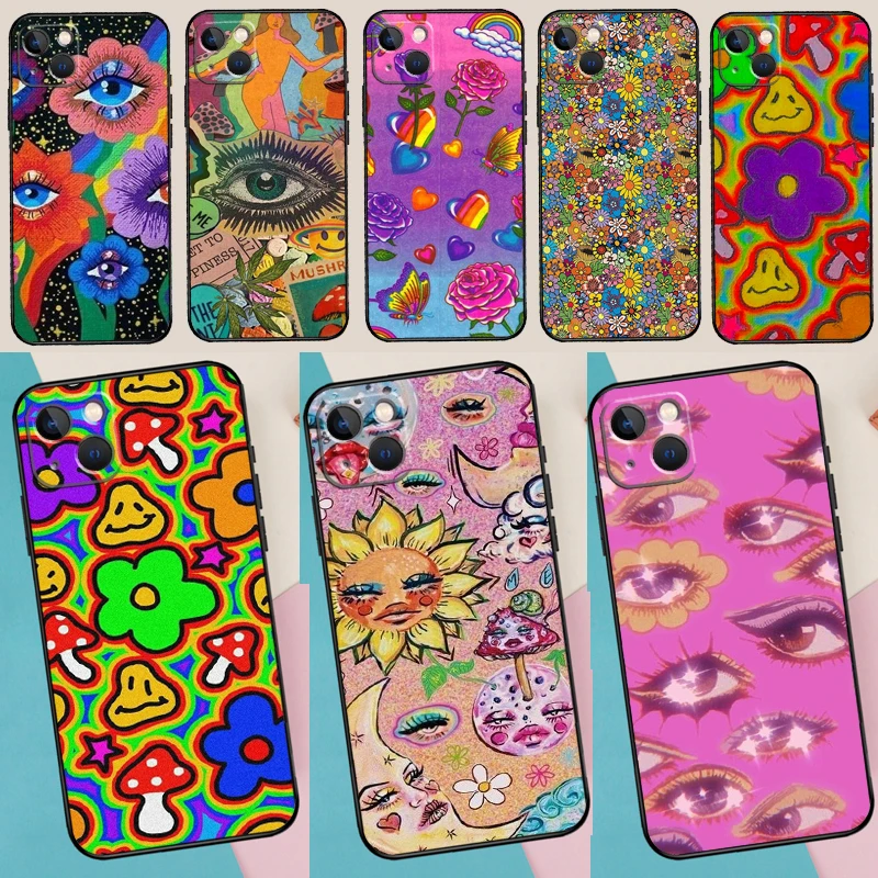 y2k Indie Aesthetic Hippie Art Phone Case For iPhone 14 13 12 Mini 11 Pro Max SE 2020 6 7 8 Plus X XS Max XR Cover Shell