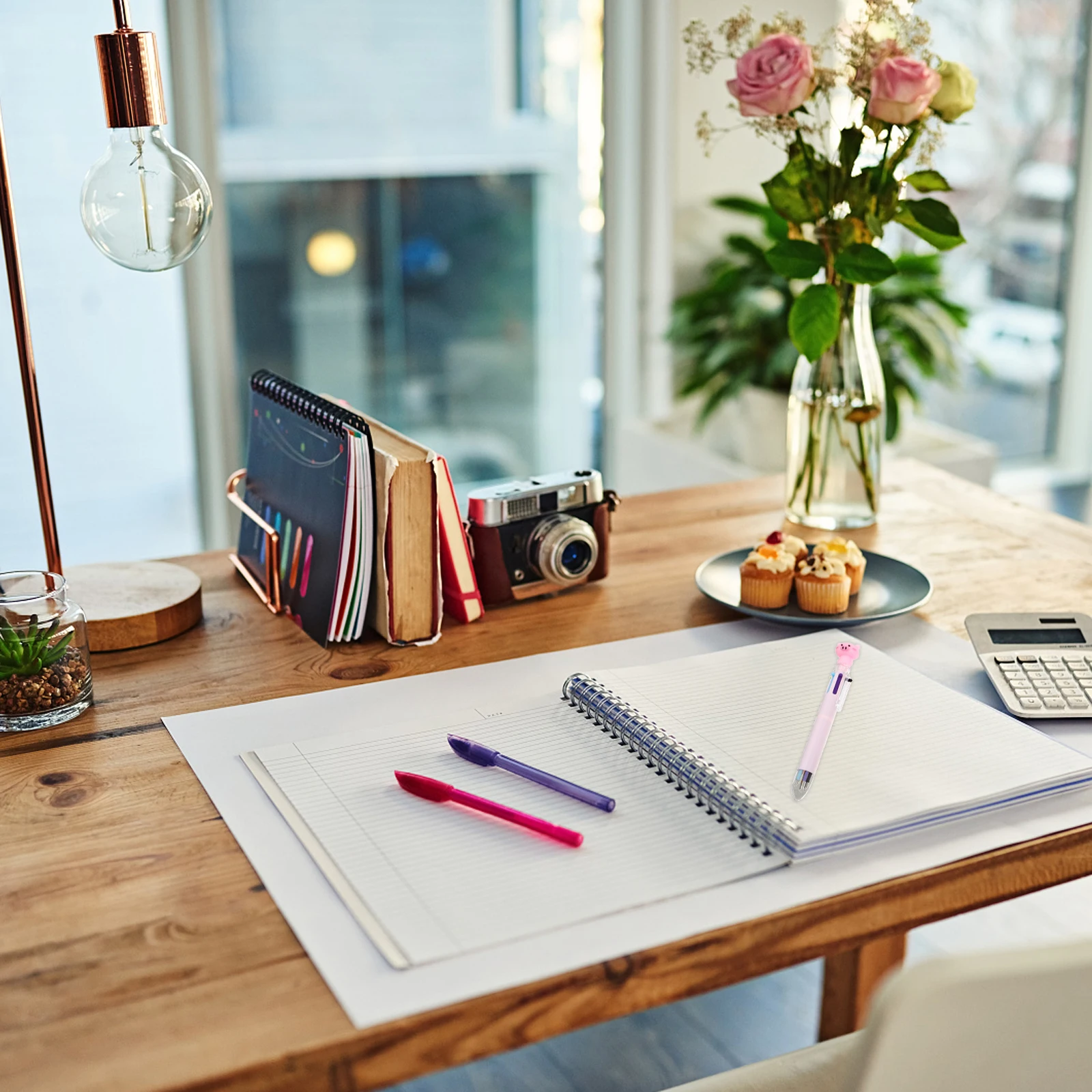 

6 Pcs Cartoon Ballpoint Pen Cute Multicolor Pens Plastic Student Stationery Office Supplies School Sign Pen for Kids