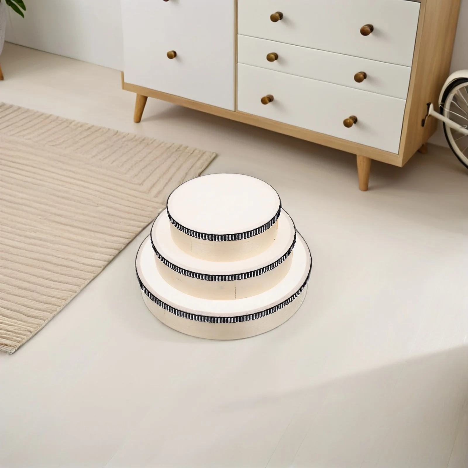 

6Pcs Orff Handheld Wood Frame Drum Set Musical Percussion Instrument for Kids Adults Celebration Wood Drum Set