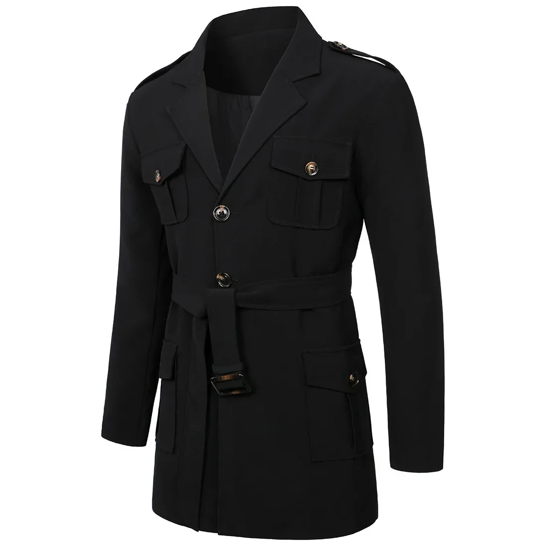 Brand Clothing Men Autumn and Winter High Quality Casual Jackets/Male Fashion Slim Fit Long Lapel Trench Coats 5XL-M