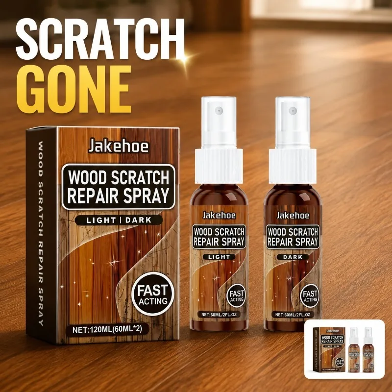 Wood Furniture Scratch Repair Kit, 2pcs Light and Dark Wood Tone Filler for Floors, Cabinets, Tables, and Doors, Wood Nail
