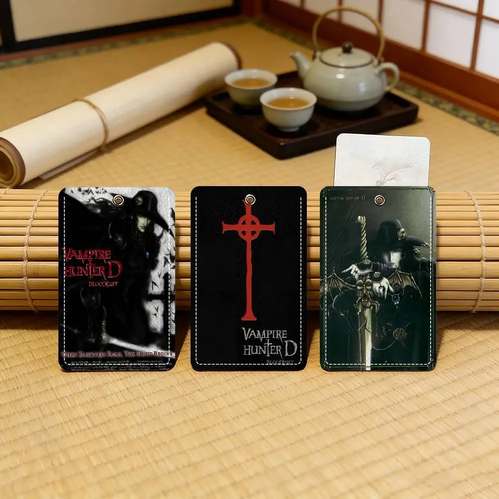 V-vampire Hunter D Classic Japan Anime Premium Leather Card Holder Keychain  Scratch-Resistant Case for Bus Cards
