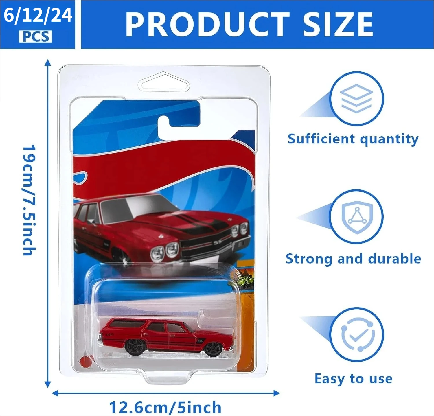 6/12/24 PCS Mini Car Display Case – Crystal Clear Clamshell Protector for 1:64 Scale Cars | Dust-Proof & Scratch-Resistant