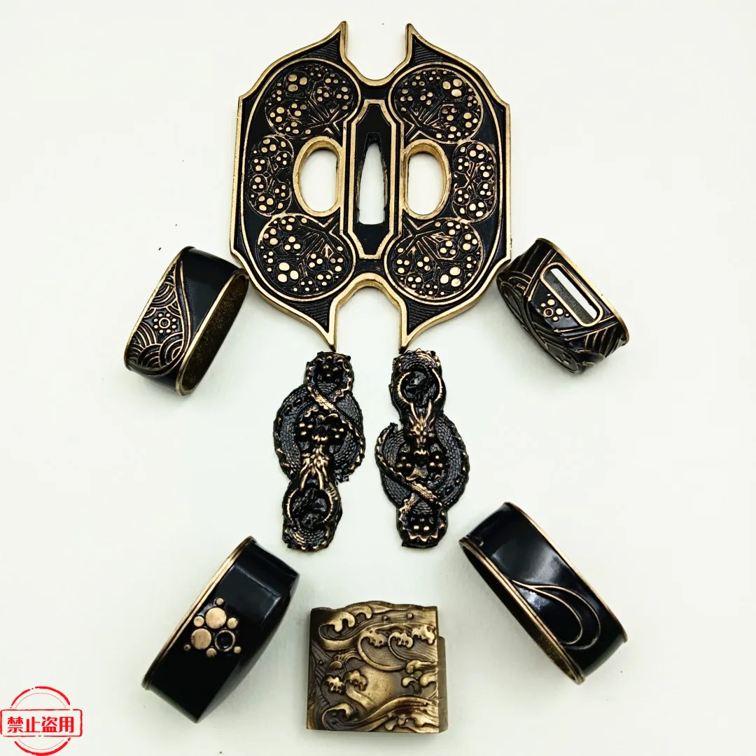 Japanese Copper Brass Tsuba Fuchi Menuki Kashira KOIJICHI KOIJIRI Habaki Fittings For Sword Officer Katana DIY Parts