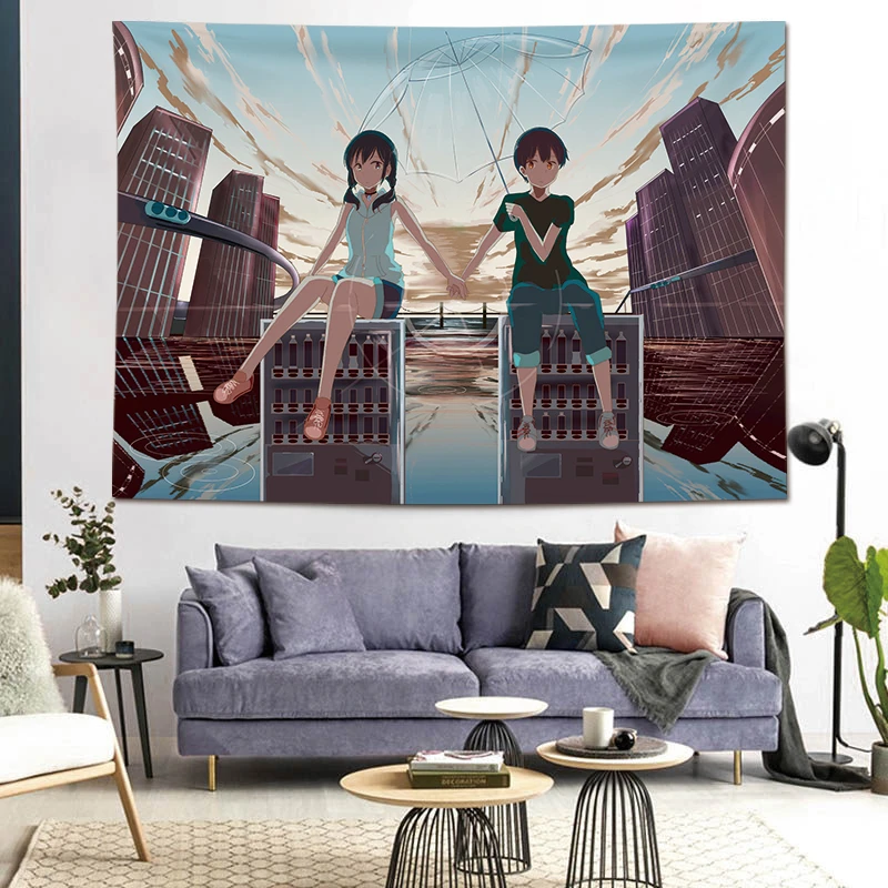 

Красочный аниме настенный художественный гобелен, забавный кавайный декор для комнаты подростка, реквизит для фотосессии в общежитии, двумерный реквизит для съемки