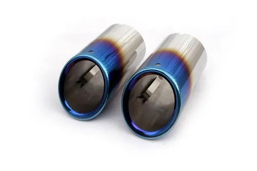 Blue Framed Muffler Tips (Bolt-On Style) For Volkswagen VW Golf MK6 / Golf MK7 / New Scirocco