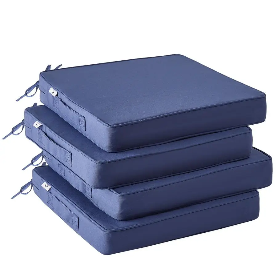 

Chair Cushions Set of 4 Waterproof Outdoor Seat Cushions for Patio Furniture, Patio Chair Cushion with Handle and Ties, Square O