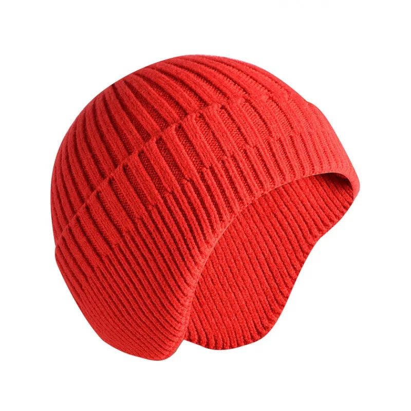 Imitation Rabbit Velvet Men Women Unisex Winter Hat Knitted Woolen Beani Hat Earmuff Ear Protector Warm Thermal Cycling Ski Cap