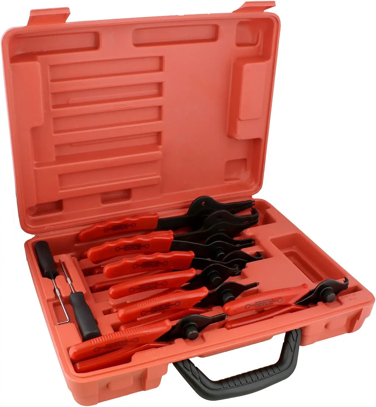 Snap Ring Pliers Set And Mechanics Circlip Pliers 11-Piece 1-2.3mm Straight & Bent Retaining Ring Pliers W/Hook & Pick