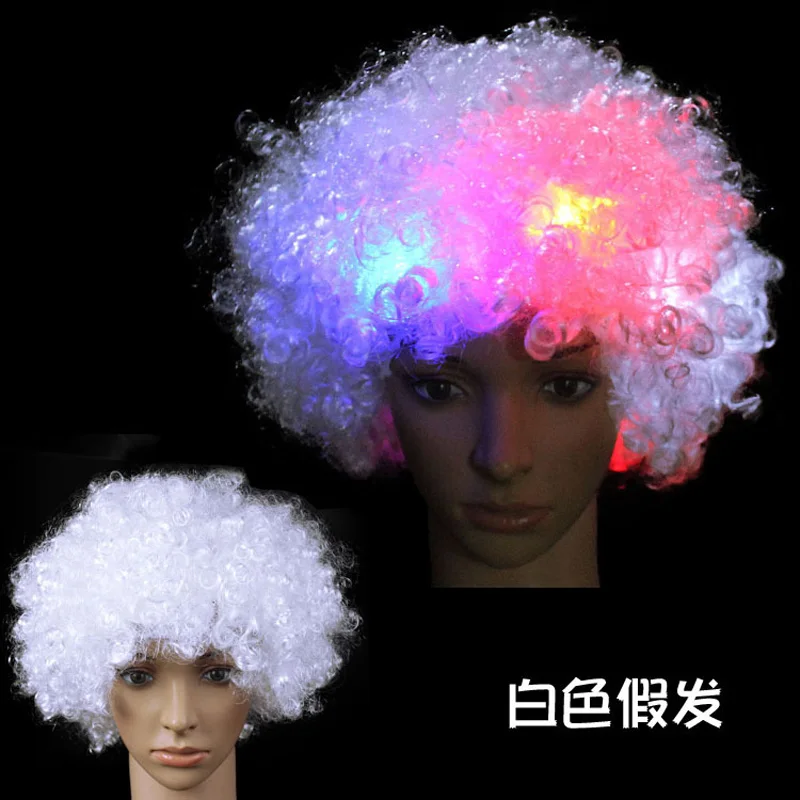 Colorful Bouffant Curly Clown Wig Adult Clown Headdress Cosplay Joker Hats Makeup Party Decorations Football Fan Explosive Wigs