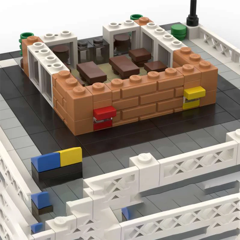 246 stks MOC Modulair Restaurant 1 Modulaire Gebouwen Onderwijs Monteren Bouwstenen Kerstcadeau Model