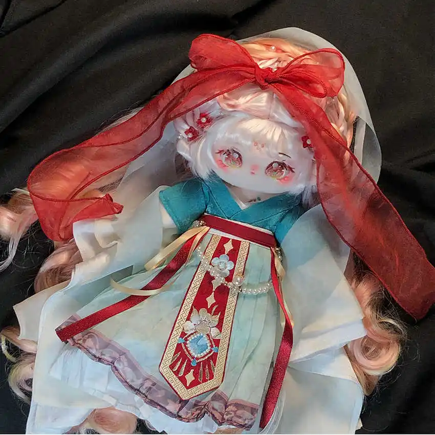 25cm 30cm Ubranka dla lalek Wróżka Księżniczka Dziewczyna Starożytna Hanfu Spinka do włosów Sukienka Spódnica Garnitur Wypchane pluszaki Akcesoria dla lalek Anime Zabawka Ki