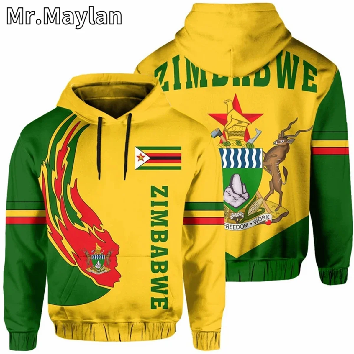 AFRICAN HOODIE Country ZIMBABWE Flag 3D Printed Unisex Hoodies Men/Women Streetwear Zip Pullover Casual Jacket Tracksuits JK-123