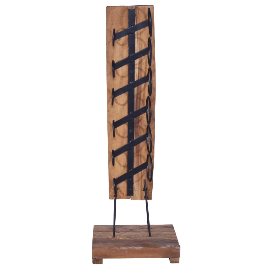 vidaXL Wine Rack for 6 Bottles 35x35x100 cm Solid Teak Wood Bar utensils/baskets/racks