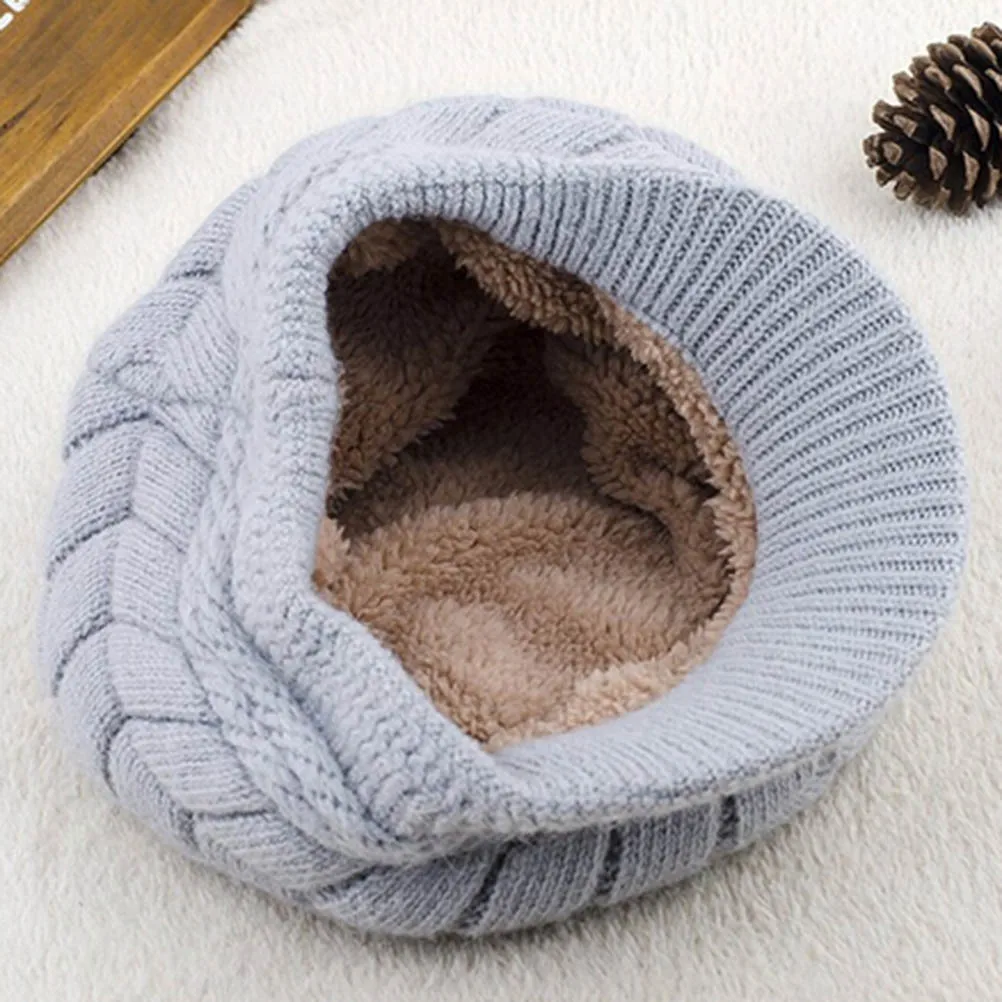 

Warm Knit Hat For Women Beige High Quality Wool Winter Cap Elastic Comfortable Ski Snow Hat Women Winter Warm Cap