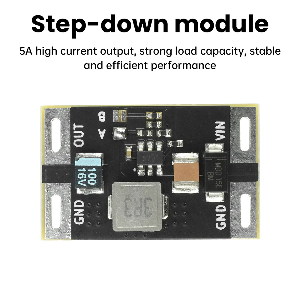 DC DC Step-down Buck Converter Module 5-16V to 3.3V 5V 5A High Current Output with TVS Protection for Industrial Electronics