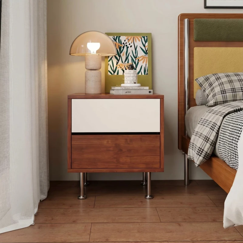 Bauhaus Wooden Bedside Table Storage Dresser Little White Bedside Table Office Narrow Drawer Cajoneras Para Dormitorio Furniture