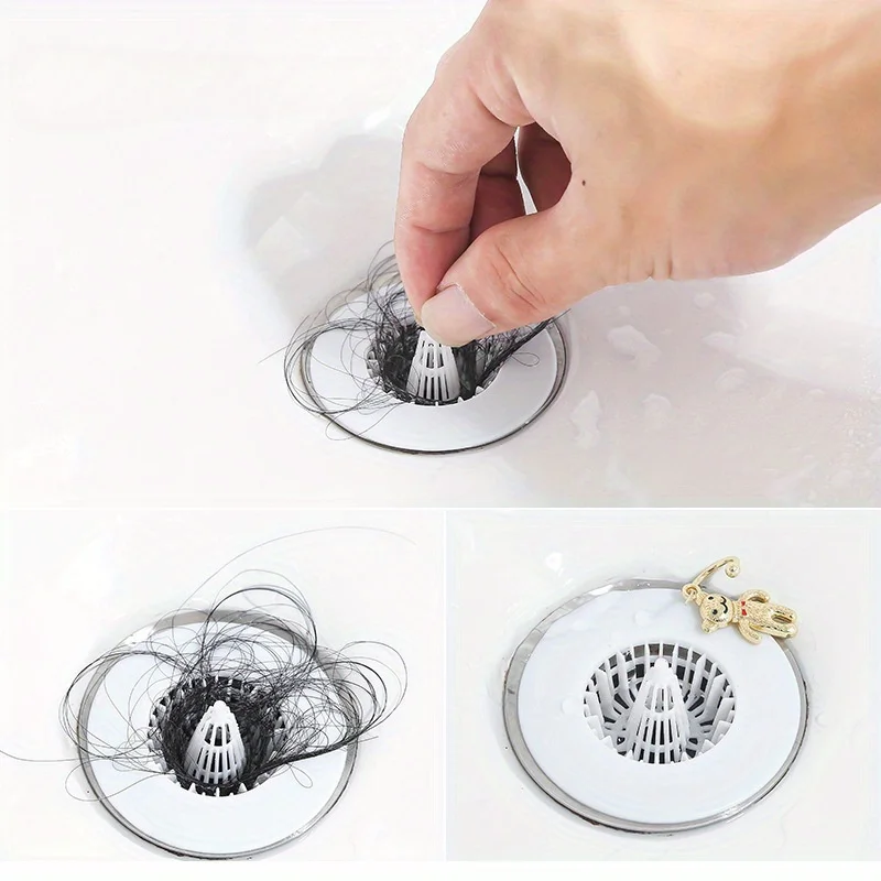 Anti-Clogging Sink & Shower Strainer Basket with Adorable Animal Design, Durable Easy-Clean Filter Traps for Bathroom Drains