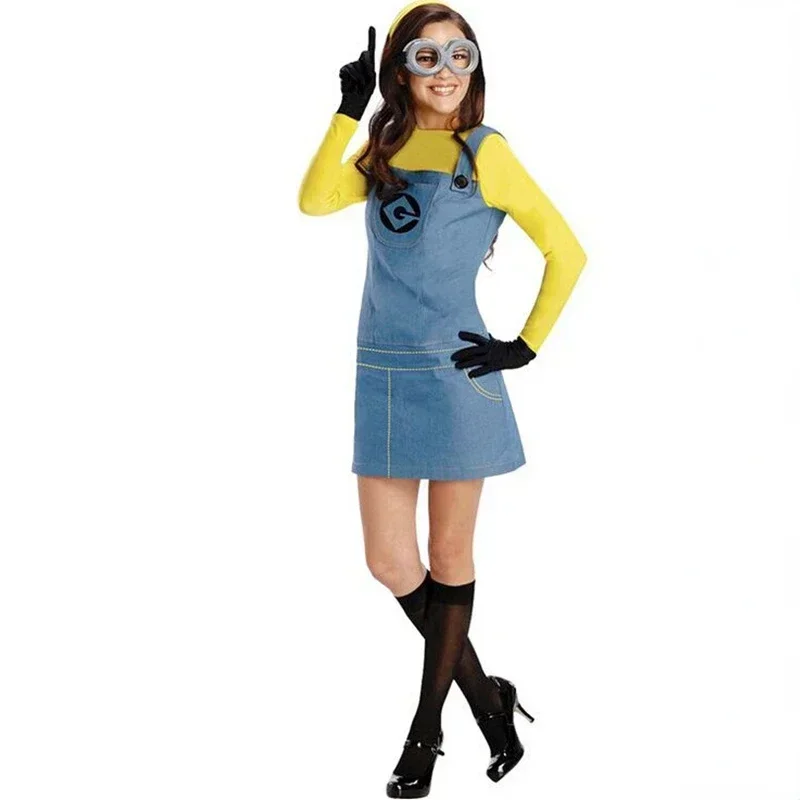 Anime Minions Full Family Cosplay Costume Steampunk Goggles Kid Adult Jumpsuits Masquerade Despicable Me Carnival Party Dress Up image 4