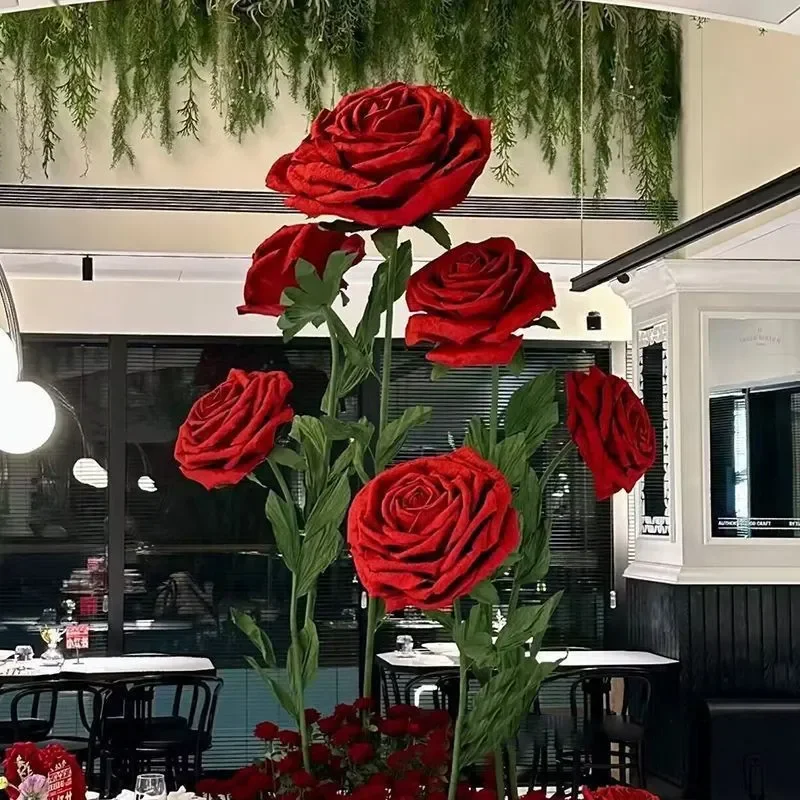 Giant Handmade Paper Rose Flower Large Decorative Bloom for Wedding Party Mall Display Photography Props Home Wall Art