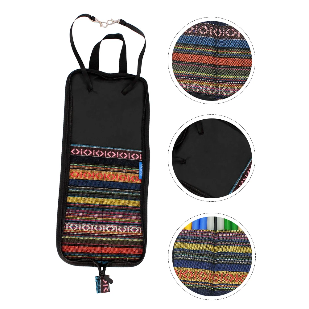 

Water-Resistant Oxford Cloth Drumstick Bag Ethnic Style Drum Sticks Carrying Case With Handle For Jazz Drum Accessories