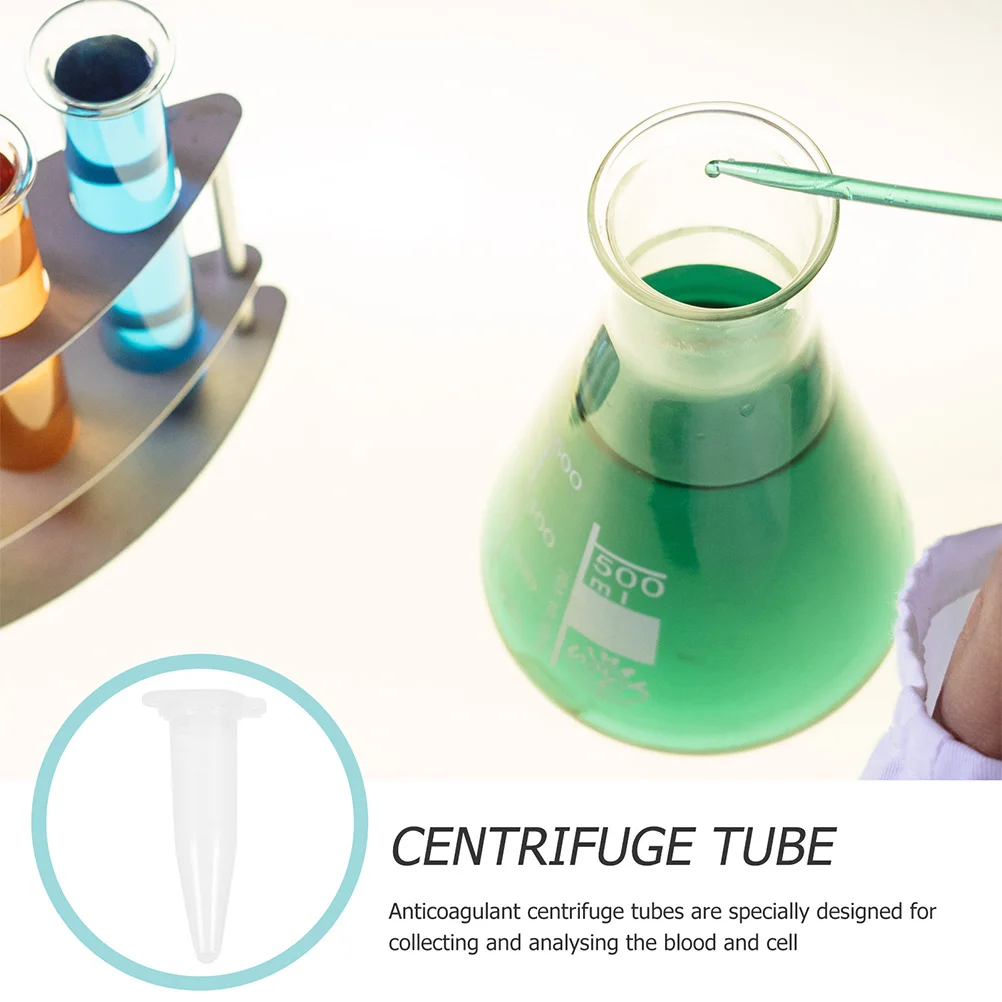 

500 Pcs Tube Test Tubes with Caps Laboratory Sample Plastic Pointed Bottom