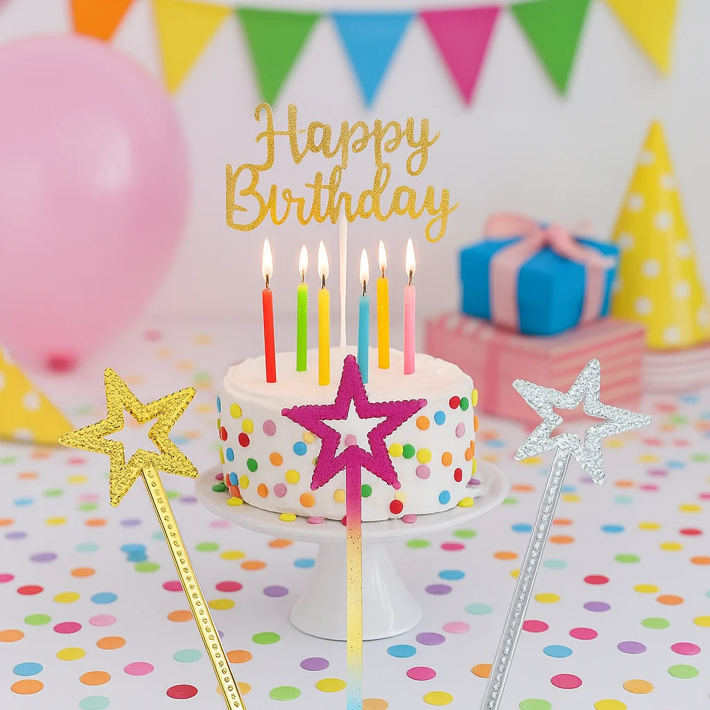 Accesorios de Cosplay, palos de princesa de estrella de cinco puntas, varita de hada dorada y plateada de 13 pulgadas, varita de estrella de juego de rol de plástico para fiesta de cumpleaños