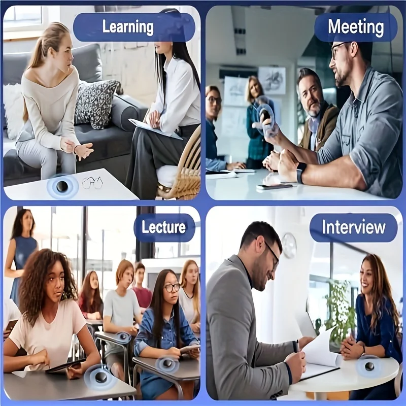 Przenośny magnetyczny dyktafon aktywowany głosem o pojemności 64 GB z USB-C, czas nagrywania 800 godzin, do pracy, na wykłady i spotkania.