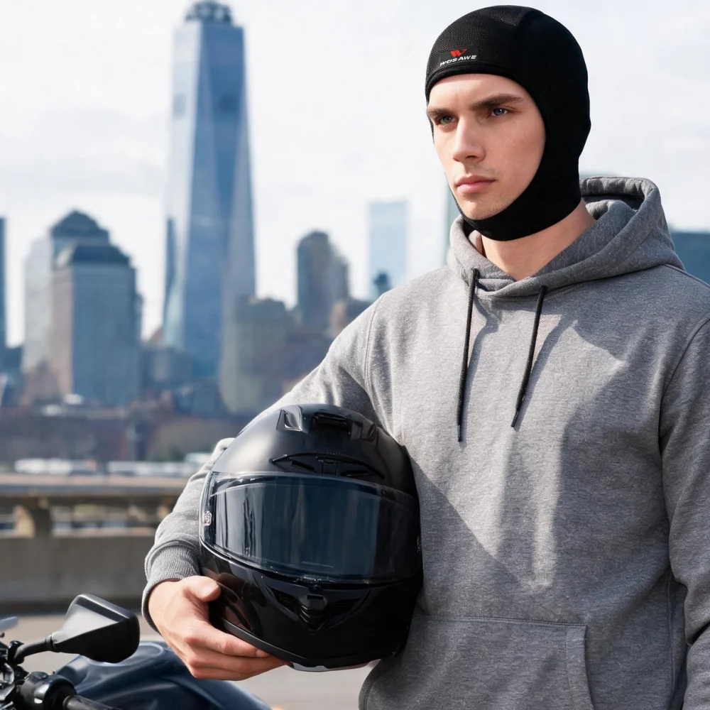 WOSAWE Unisex Motorcycle Balaclava Bike Chin Cover Quick Dry Breathable Cap Cycling Motocross Helmets Inner Lining Hat Headgear